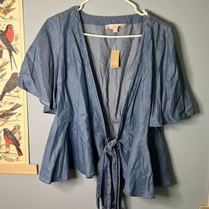 Loft Denim Wrap Shirt NWT